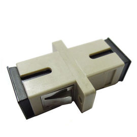 Cor multimodo plástica do bege do adaptador da fibra ótica da palavra simples SC/PC do ISO RoHS